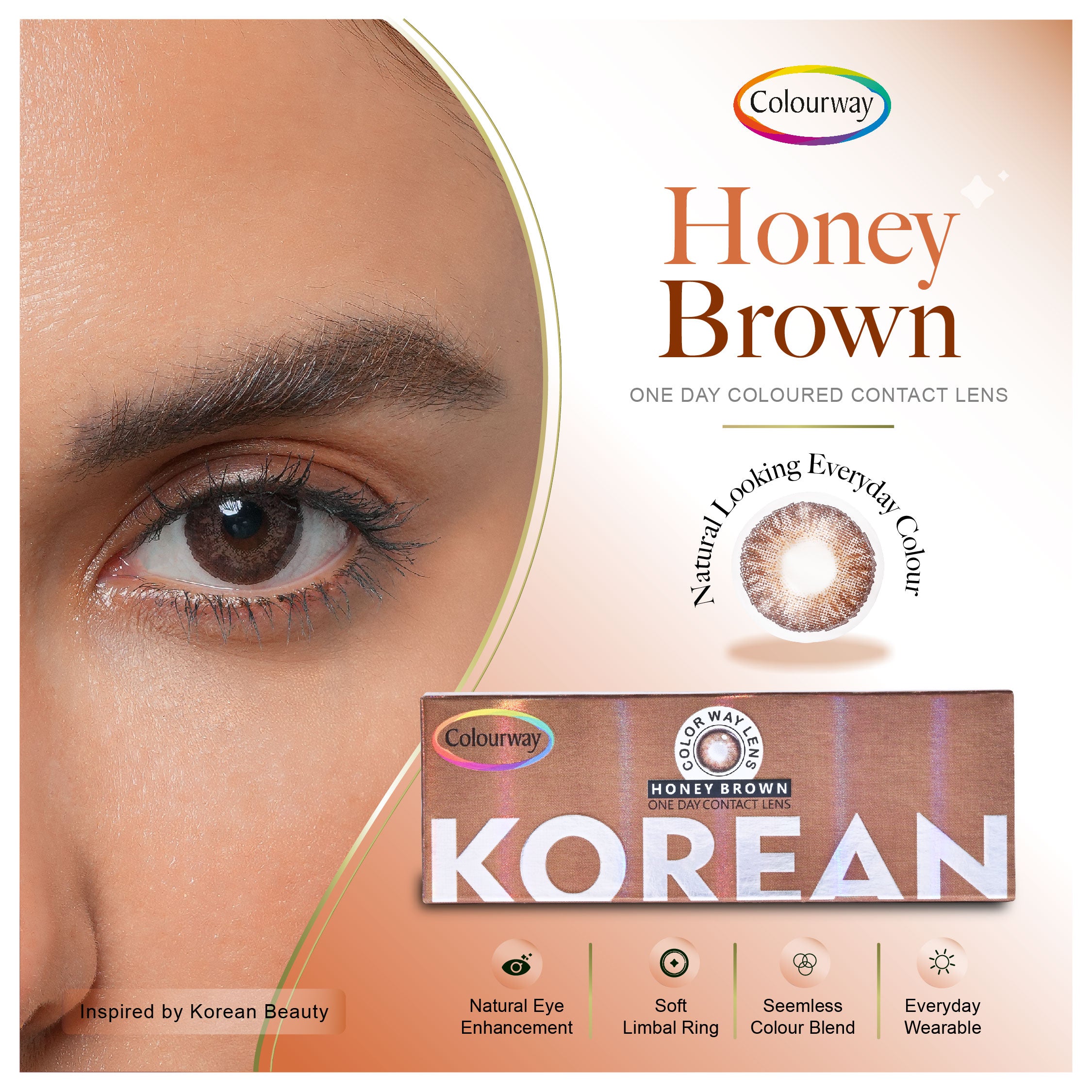 Honey Brown Korean One Day Contact Lens (Daily Wear)