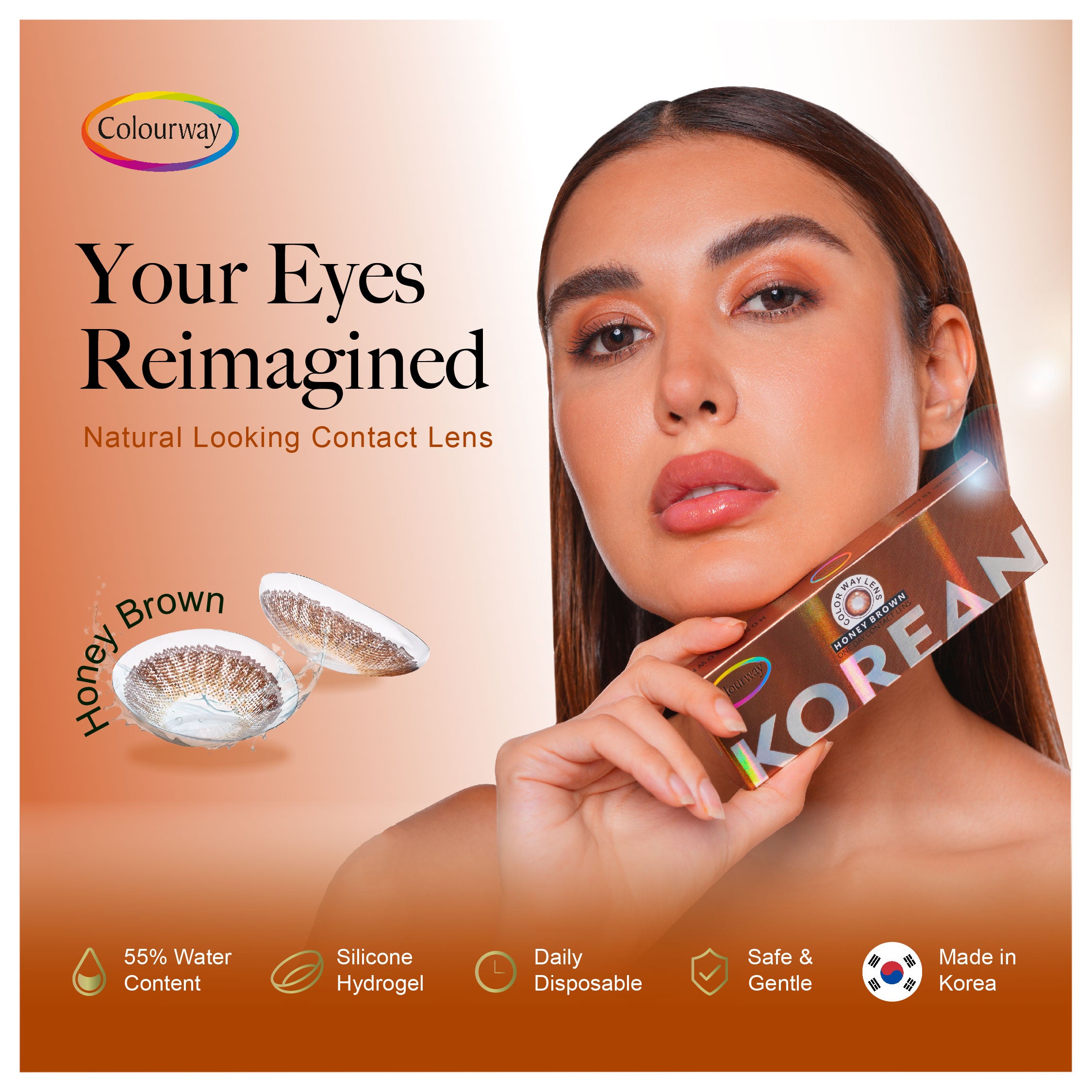 Honey Brown Korean One Day Contact Lens (Daily Wear)