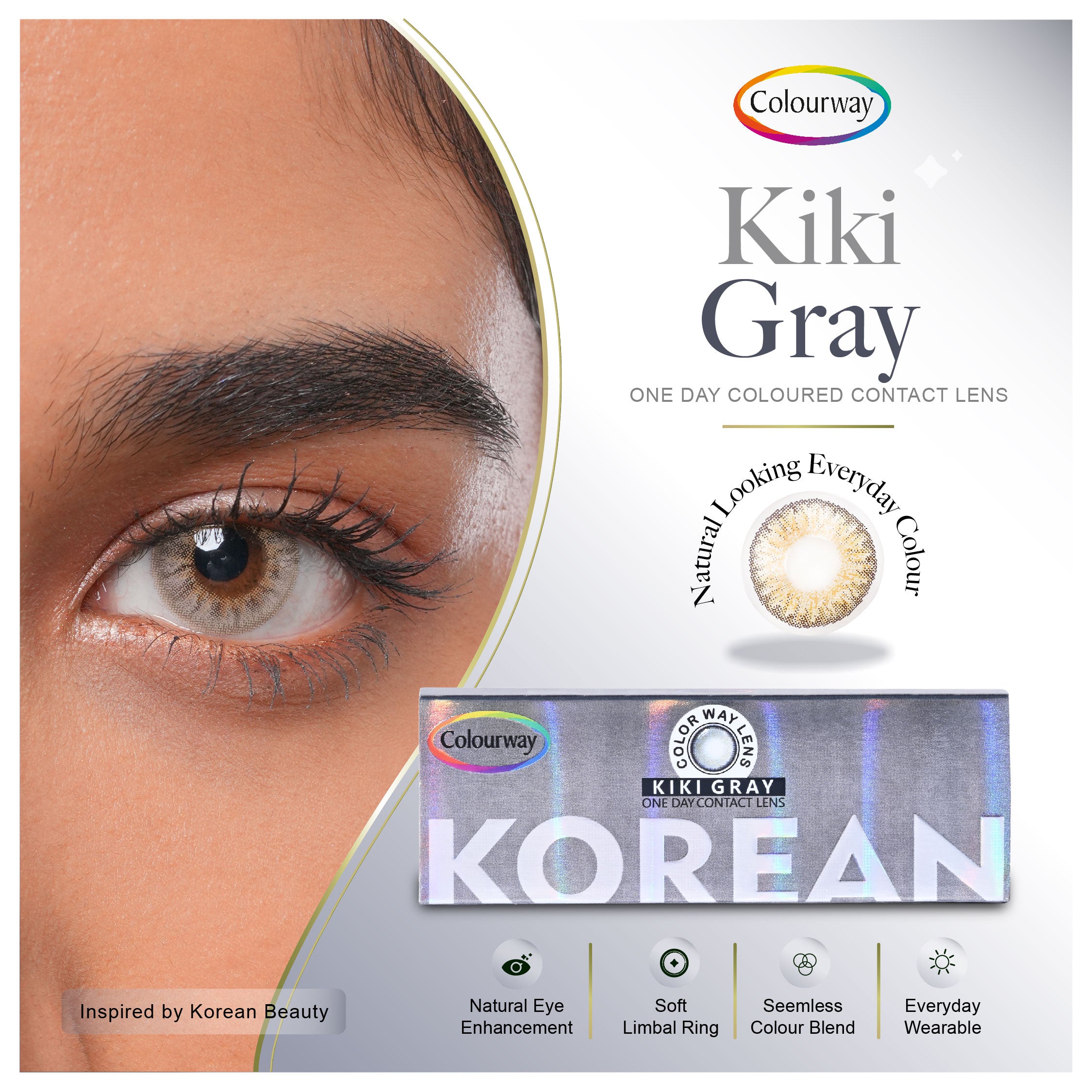 Kiki Gray Korean One Day Contact Lens (Daily Wear)