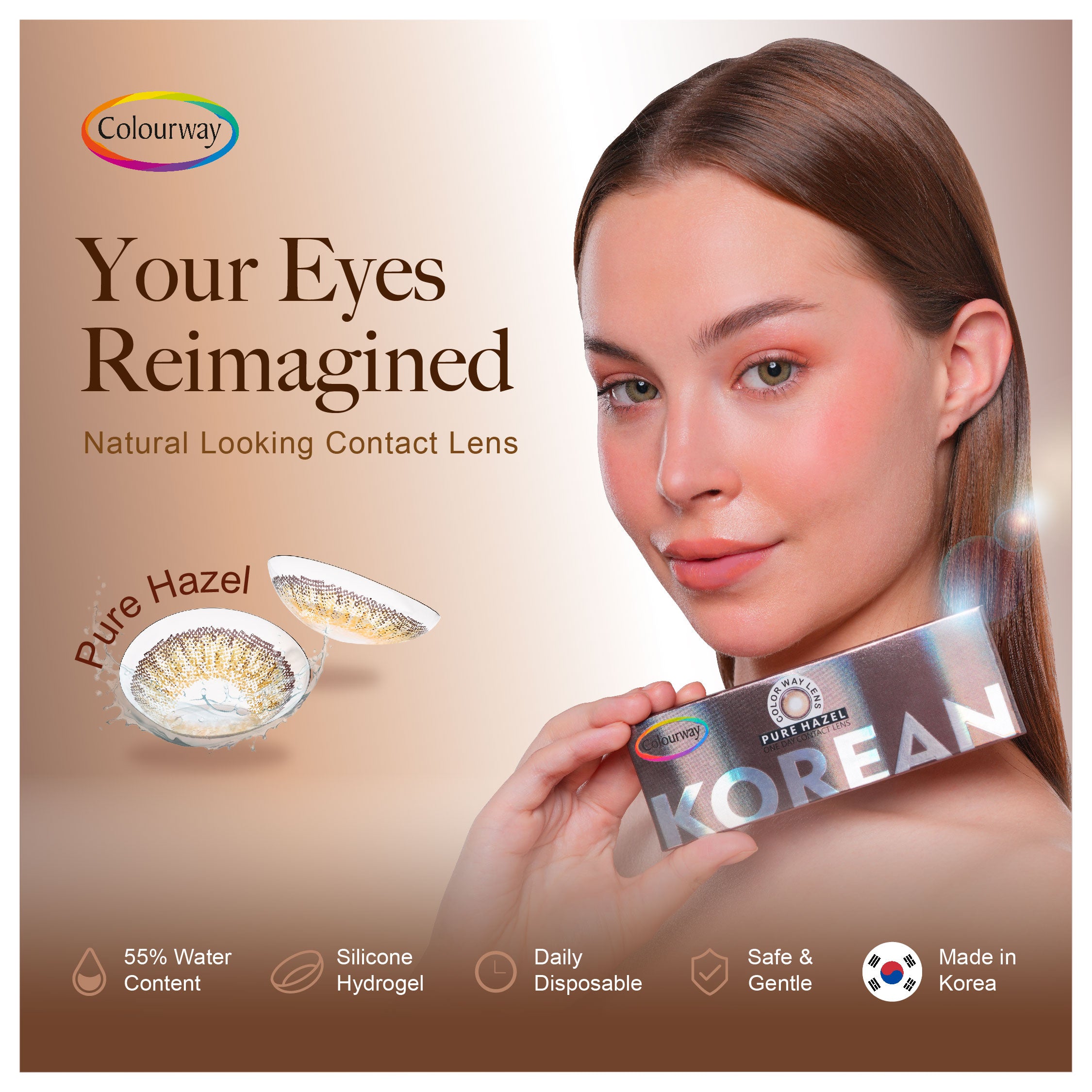 Pure Hazel Korean One Day Contact Lens (Daily Wear)