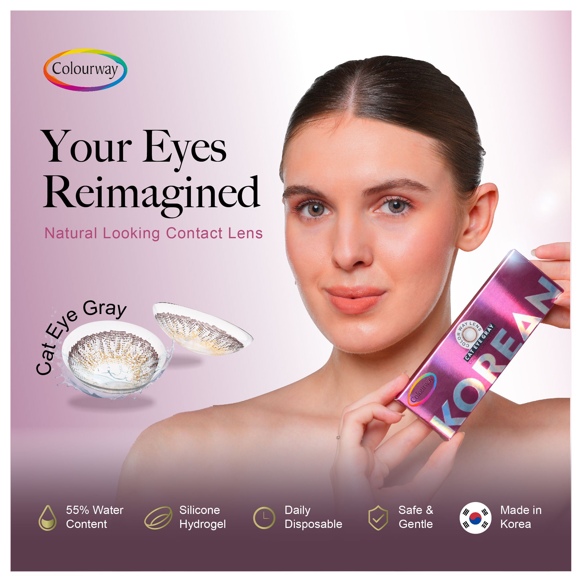 Cat Eye Gray Korean One Day Contact Lens (Daily Wear)