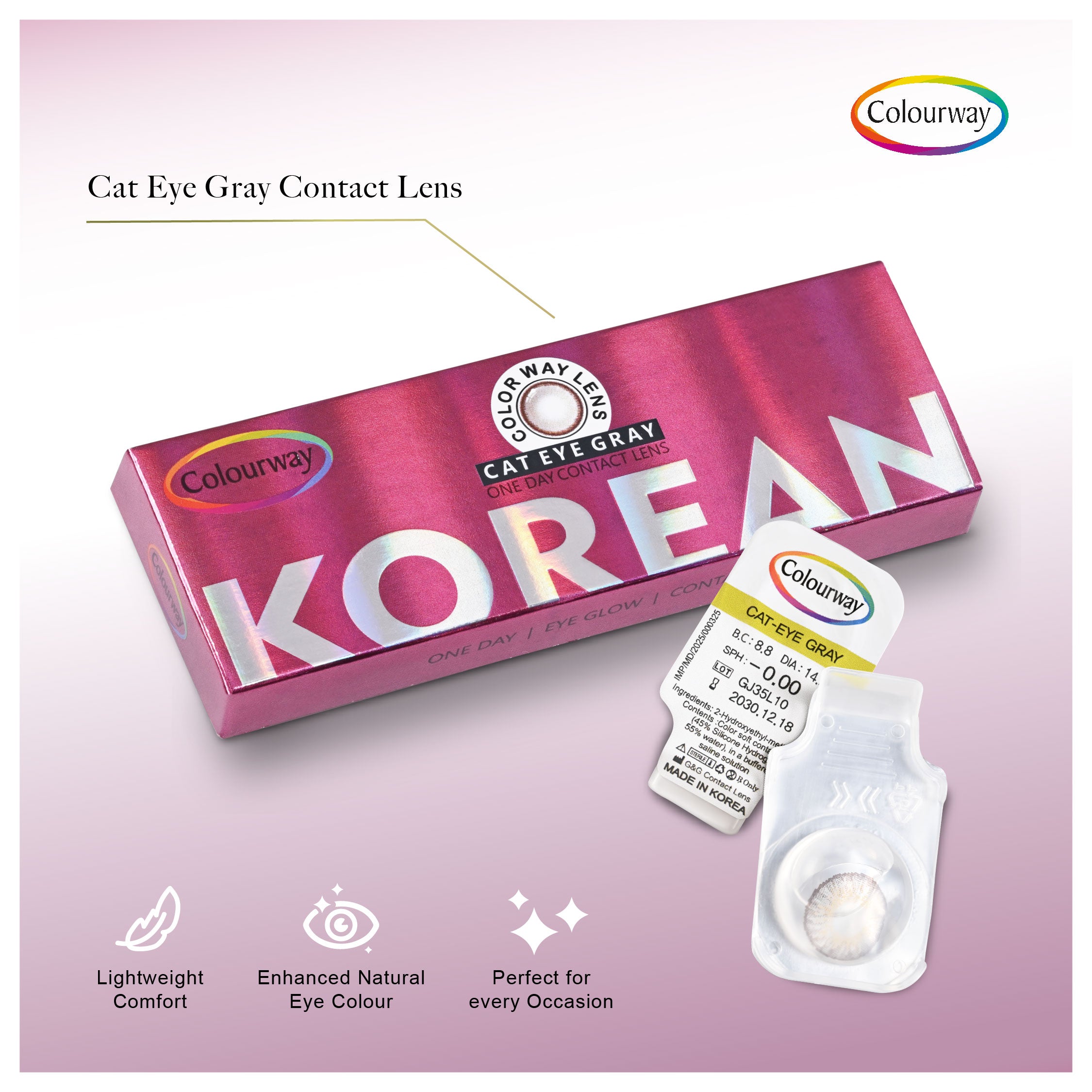 Cat Eye Gray Korean One Day Contact Lens (Daily Wear)