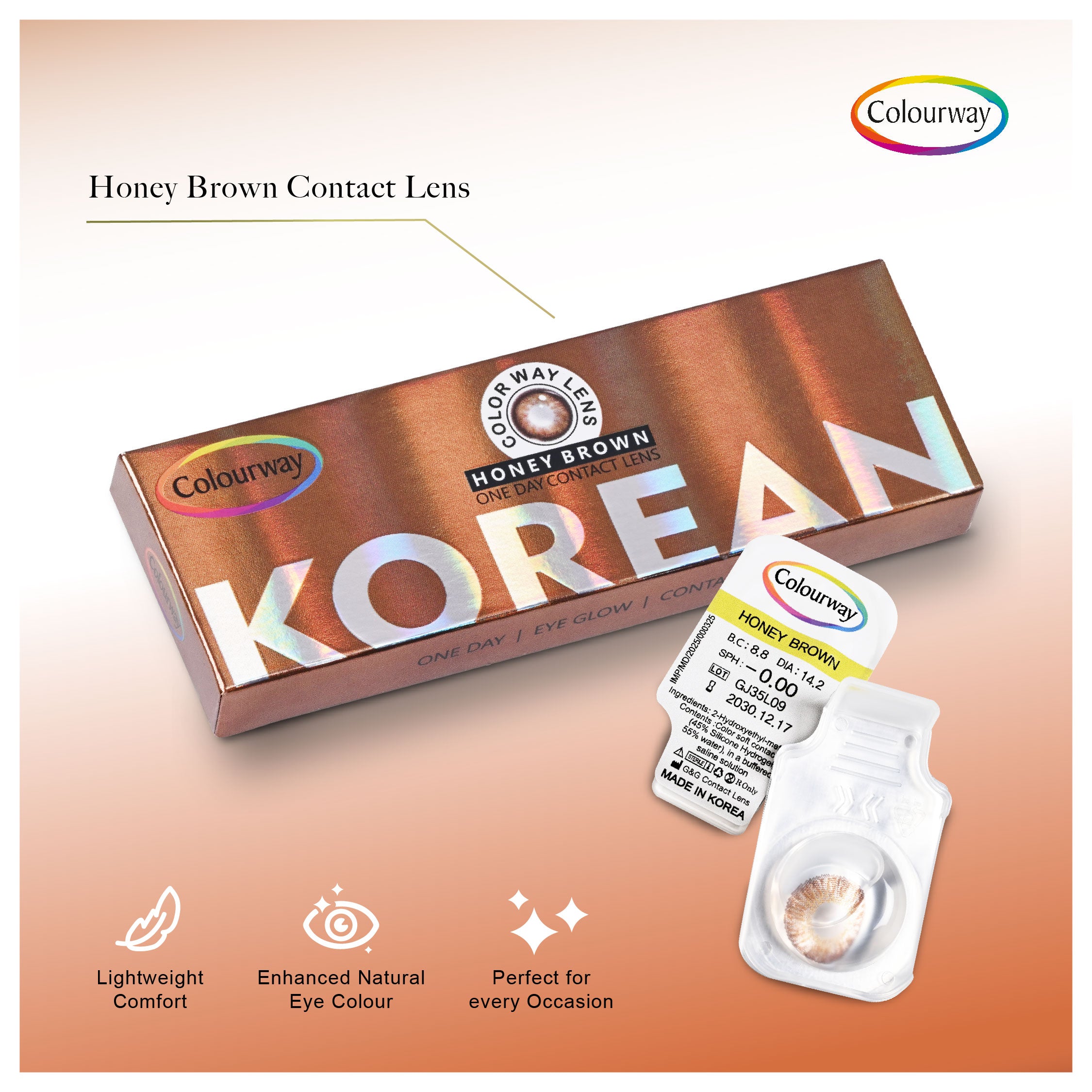 Honey Brown Korean One Day Contact Lens (Daily Wear)