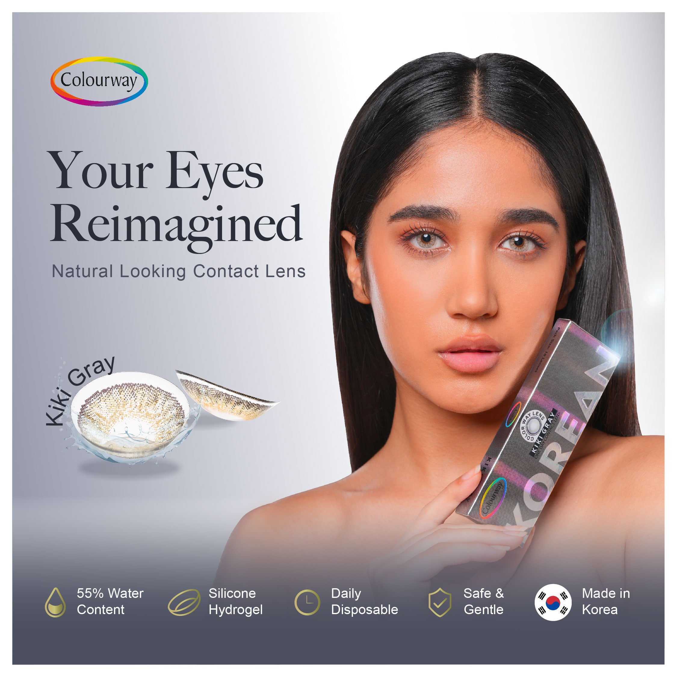Kiki Gray Korean One Day Contact Lens (Daily Wear)