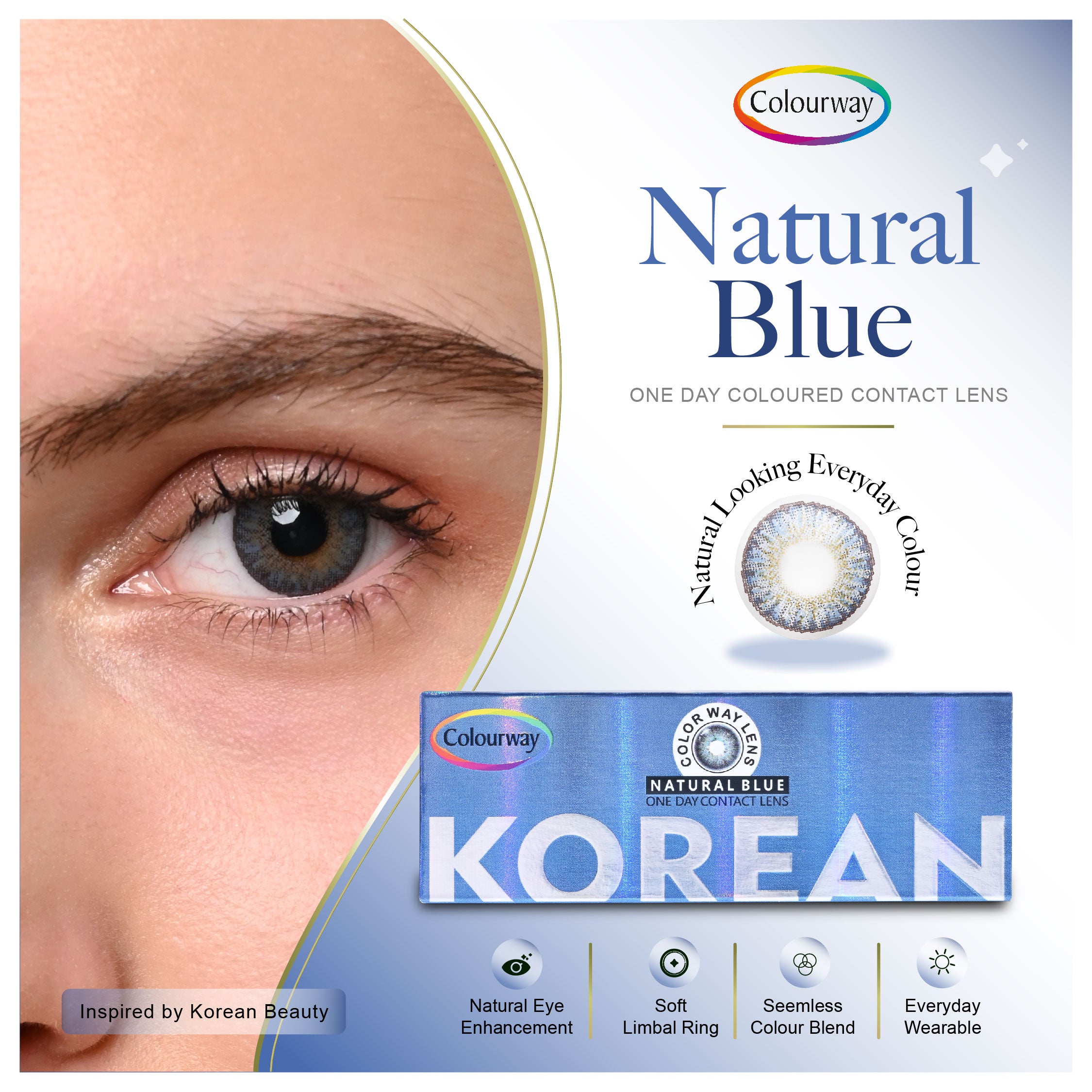 Natural Blue Korean One Day Contact Lens (Daily Wear)