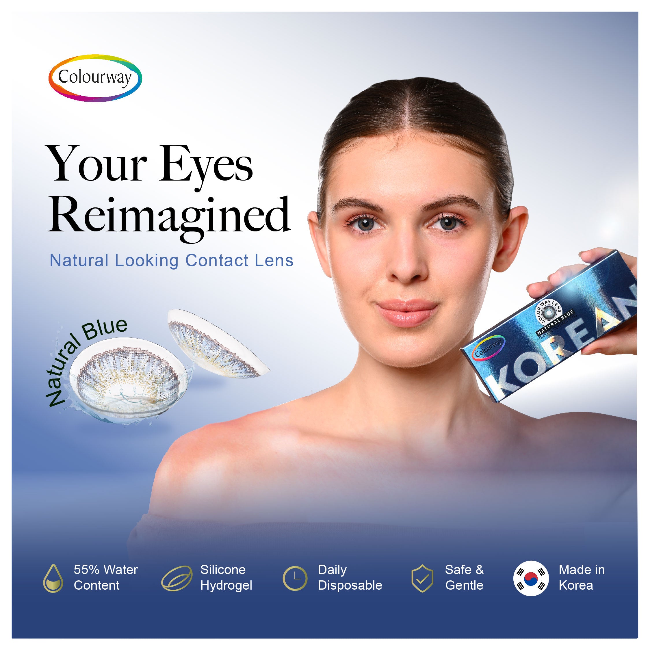 Natural Blue Korean One Day Contact Lens (Daily Wear)