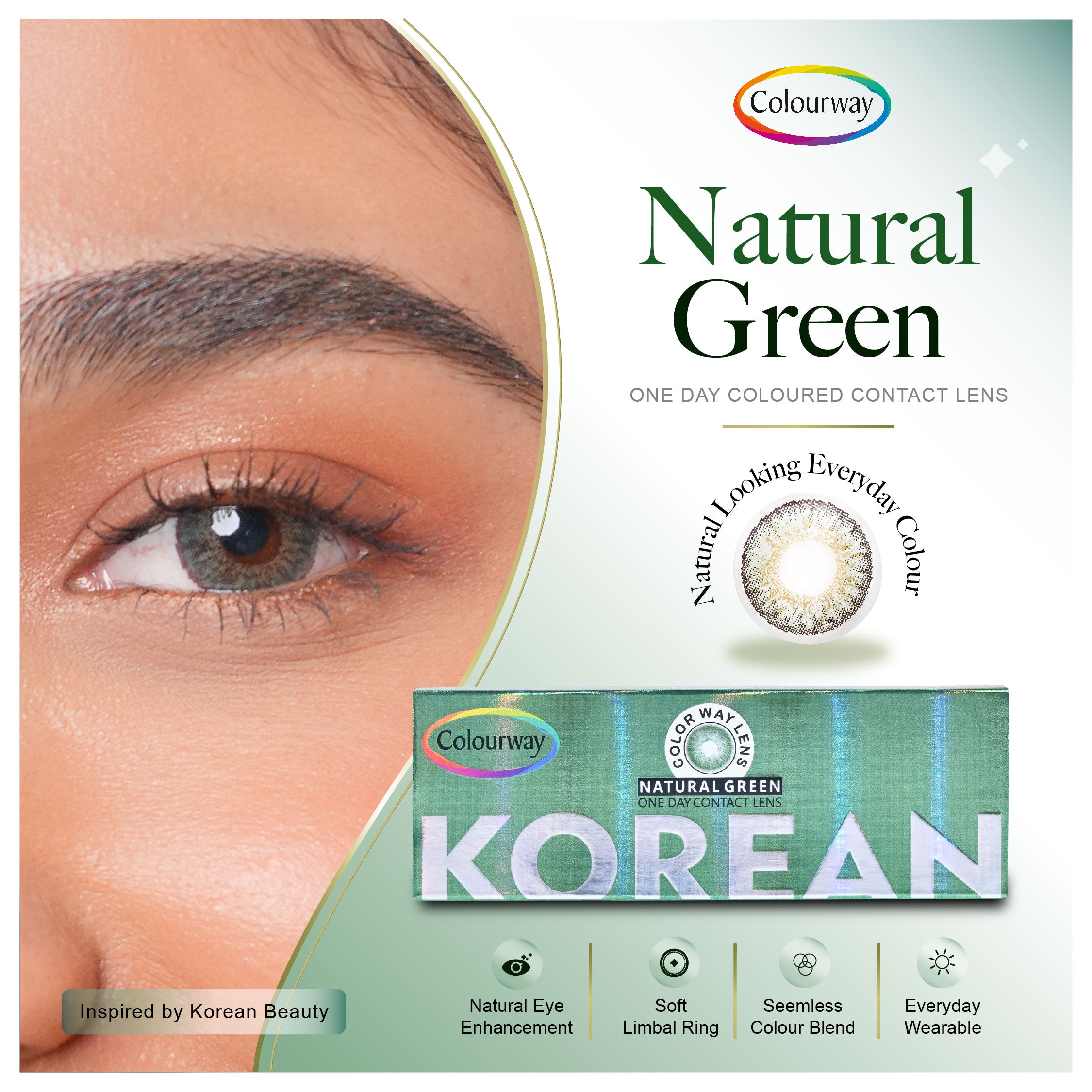 Natural Green Korean One Day Contact Lens (Daily Wear)