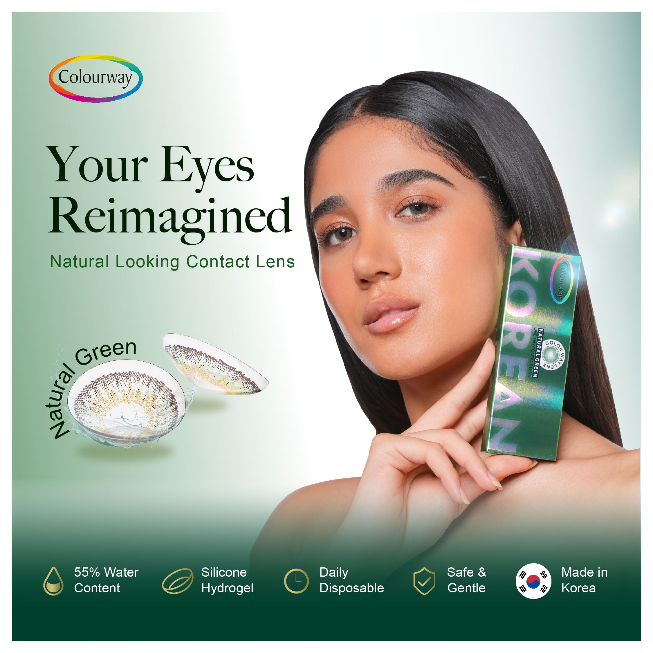 Natural Green Korean One Day Contact Lens (Daily Wear)