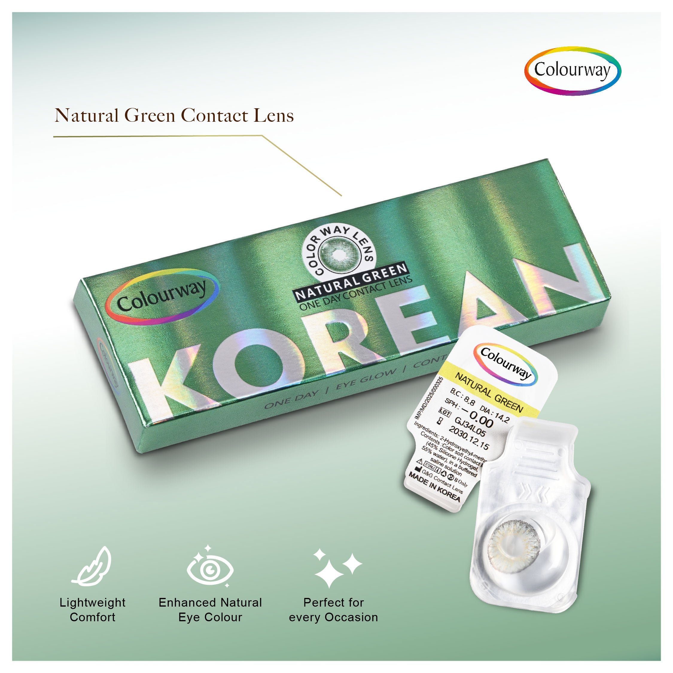 Natural Green Korean One Day Contact Lens (Daily Wear)