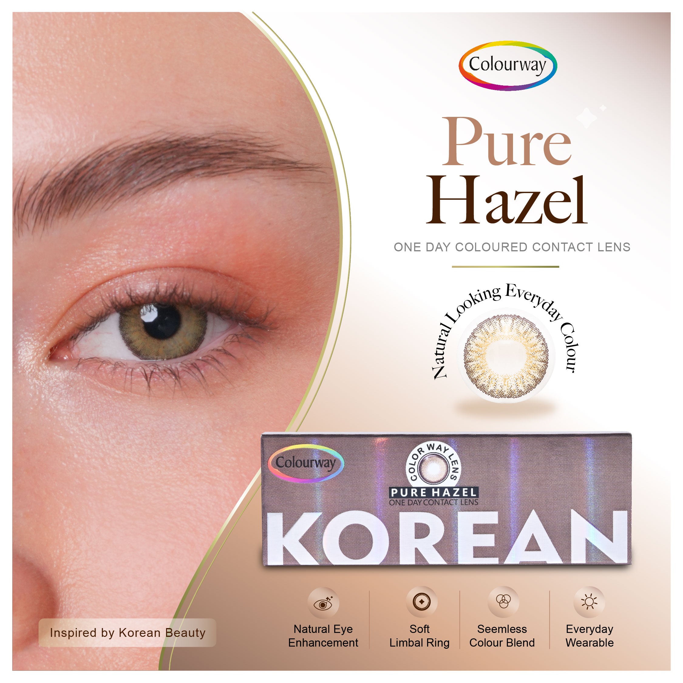 Pure Hazel Korean One Day Contact Lens (Daily Wear)