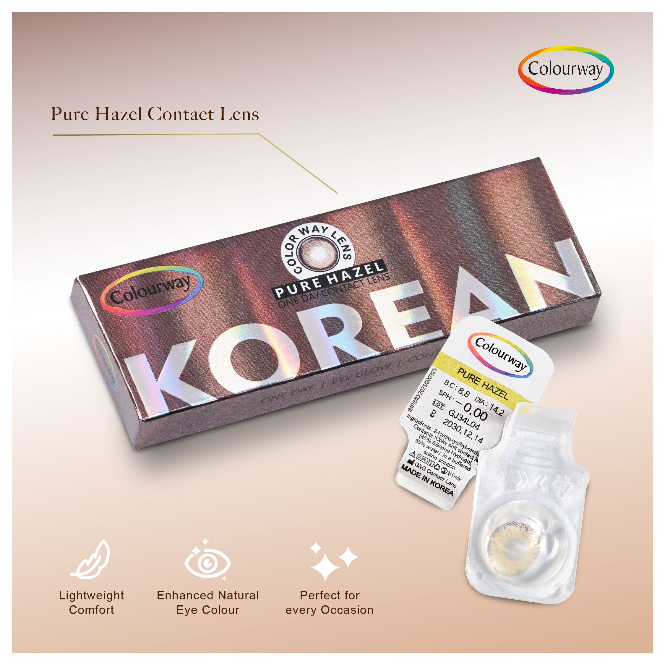 Pure Hazel Korean One Day Contact Lens (Daily Wear)